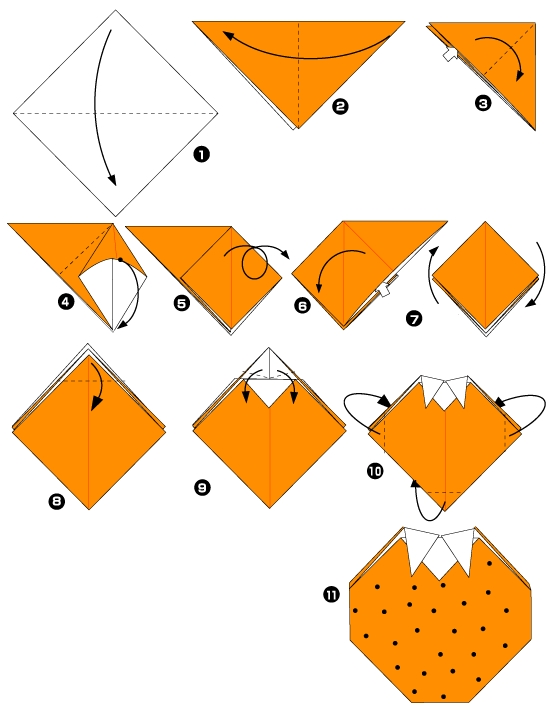 Diagramme d'origami d'orange