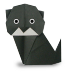Origami de chat noir - menu