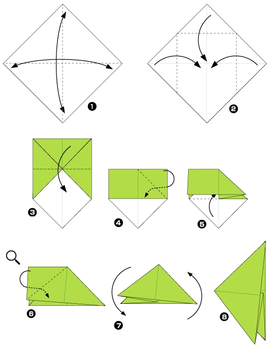 Diagramme d'origami de hérisson 