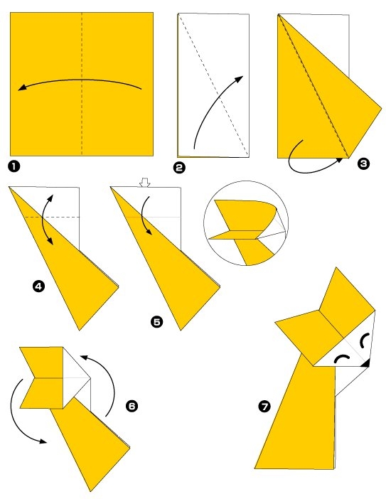 Diagramme d'origami de renard