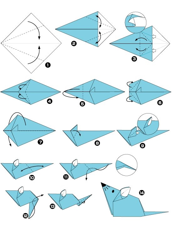 Diagramme d'origami de souris