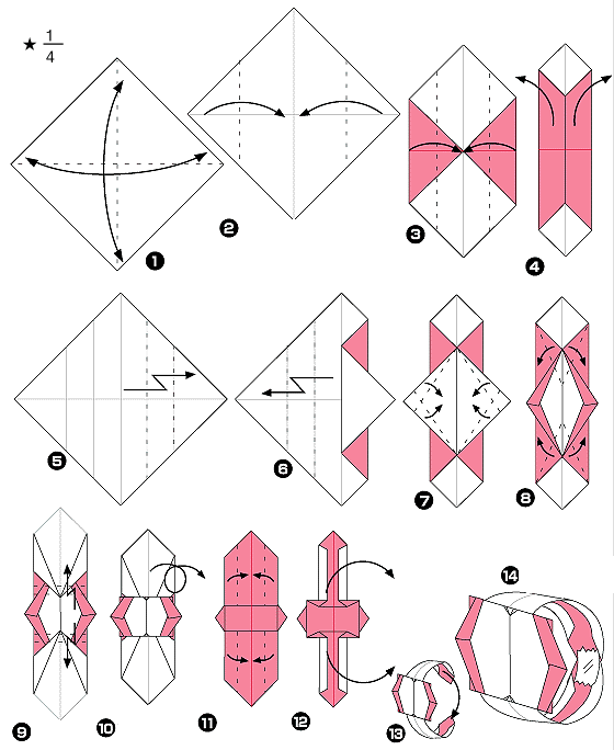 Diagramme de l'origami de bague