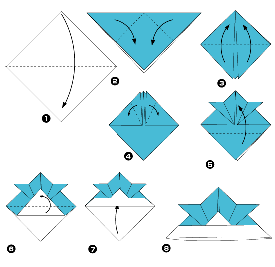 Origami de casque de samouraï