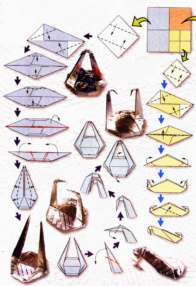 Diagramme d'origami du zodiaque : la balance étape 1 