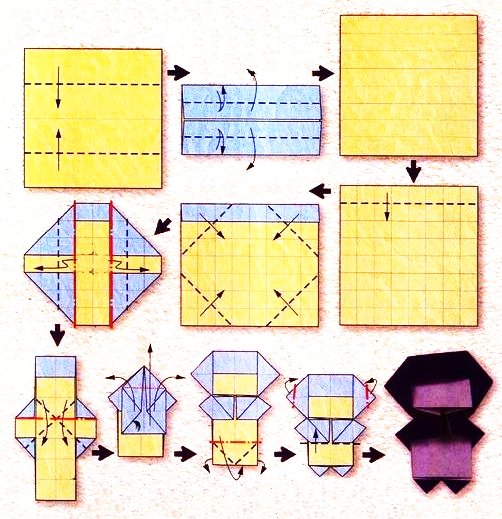 Origami of the zodiac sign: the twins, model 1