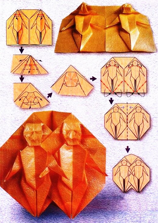 Origami of the zodiac sign: Gemini, model 2