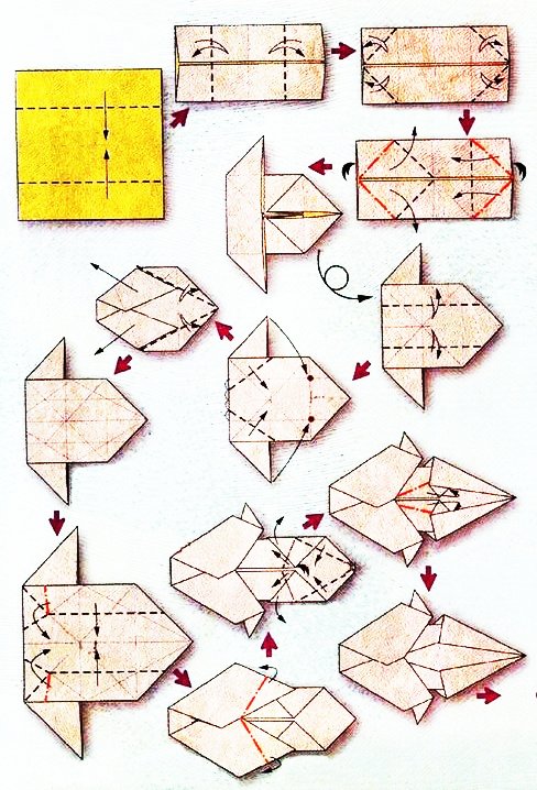 Origami of the zodiac sign: the lion, model 1