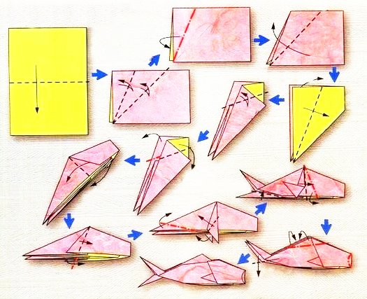 Origami du signe du zodiaque : les poissons, modèle 2