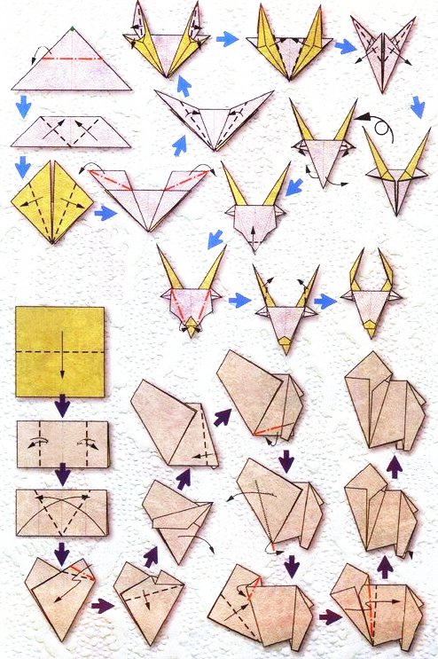 Origami of the zodiac sign: the bull, model 1